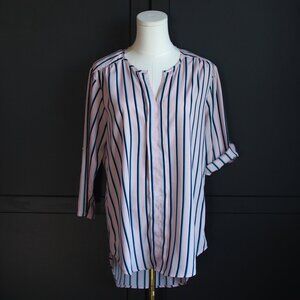 Twik | Striped 3/4 Roll Sleeve Blouse